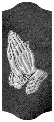 DARAY-C-516-SL-SH-BK Silver Praying Hands Shimmer Black